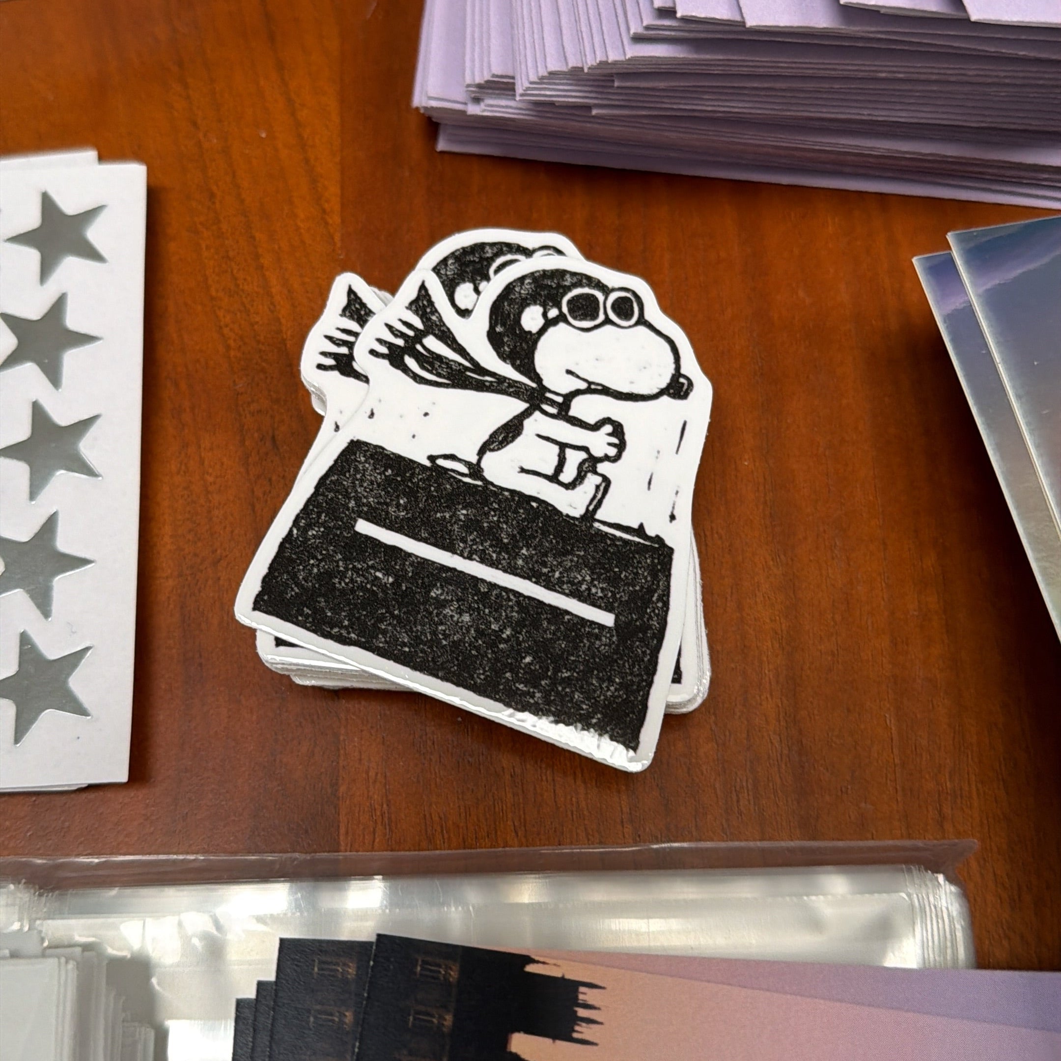 Snoopy Linocut Sticker
